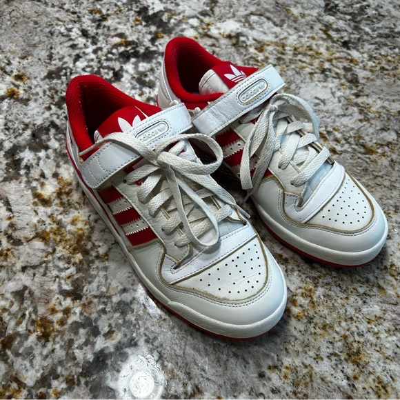 Adidas Forum 84 Low Women's Sneaker Shoes Size 7 GX4518 Red and White - Picture 2 of 11